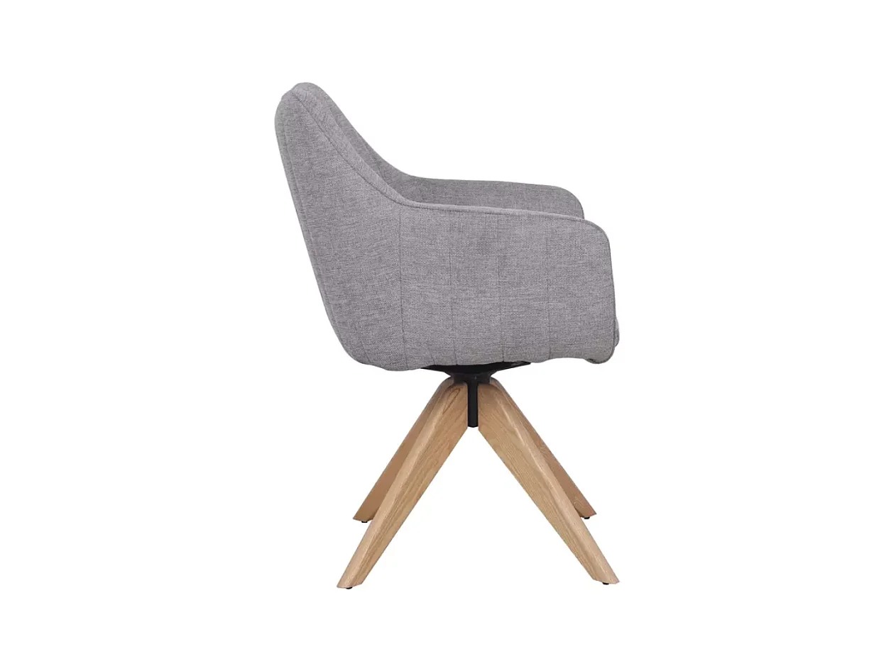 Chaise pivotante en tissu gris confortable et structure en bois SWOP 2