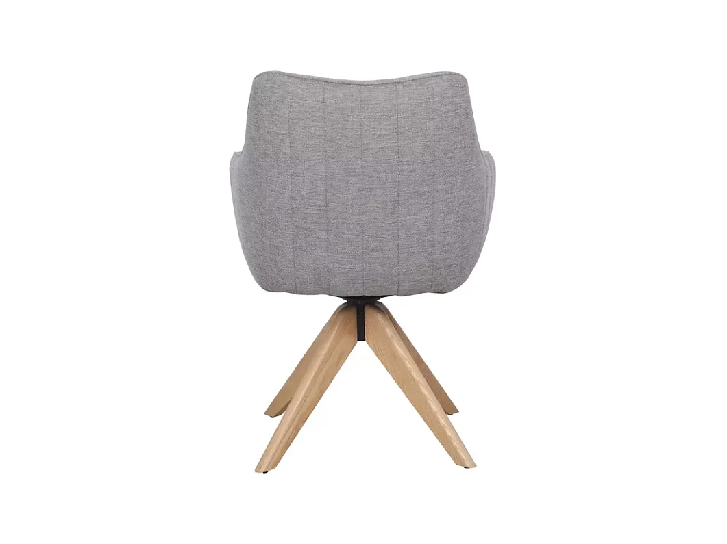 Chaise pivotante en tissu gris confortable et structure en bois SWOP 2