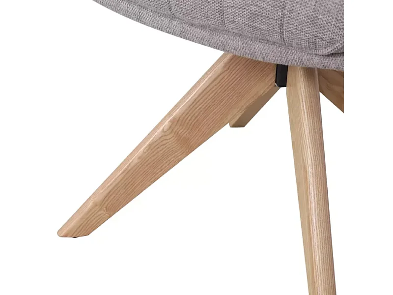 Chaise pivotante en tissu gris confortable et structure en bois SWOP 2