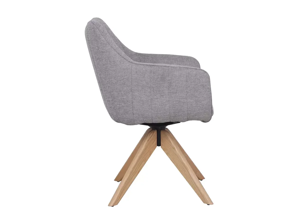 Chaise pivotante en tissu gris confortable et structure en bois SWOP 2