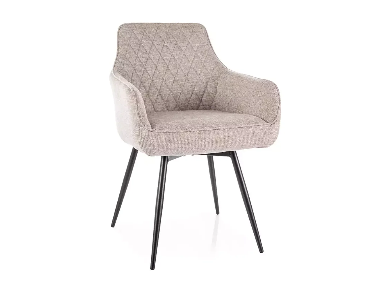 Chaise pivotante beige retour automatique et ressorts ensachés LOTINDA