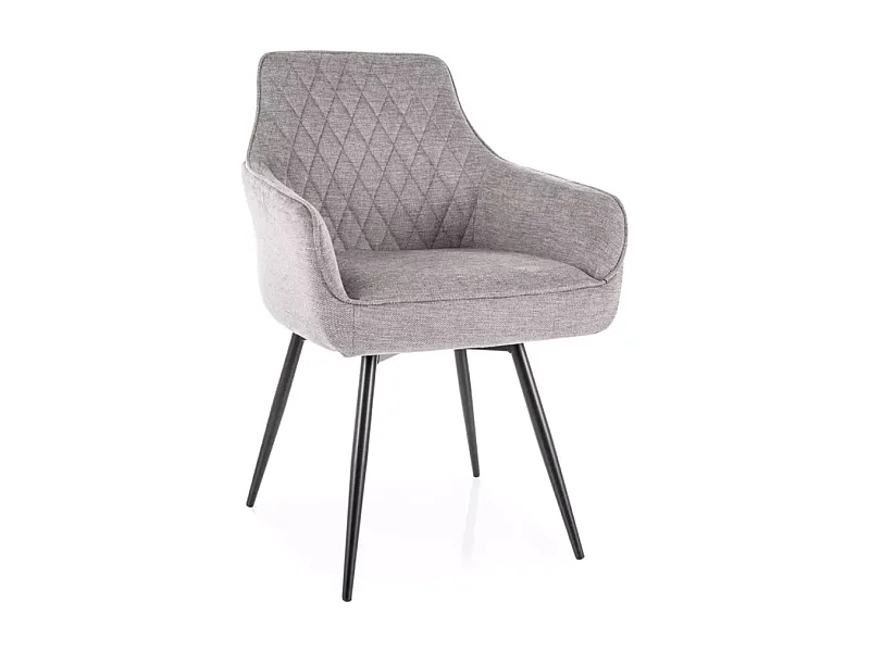 Chaise grise tissu pivotante avec retour automatique et ressorts LOTINDA