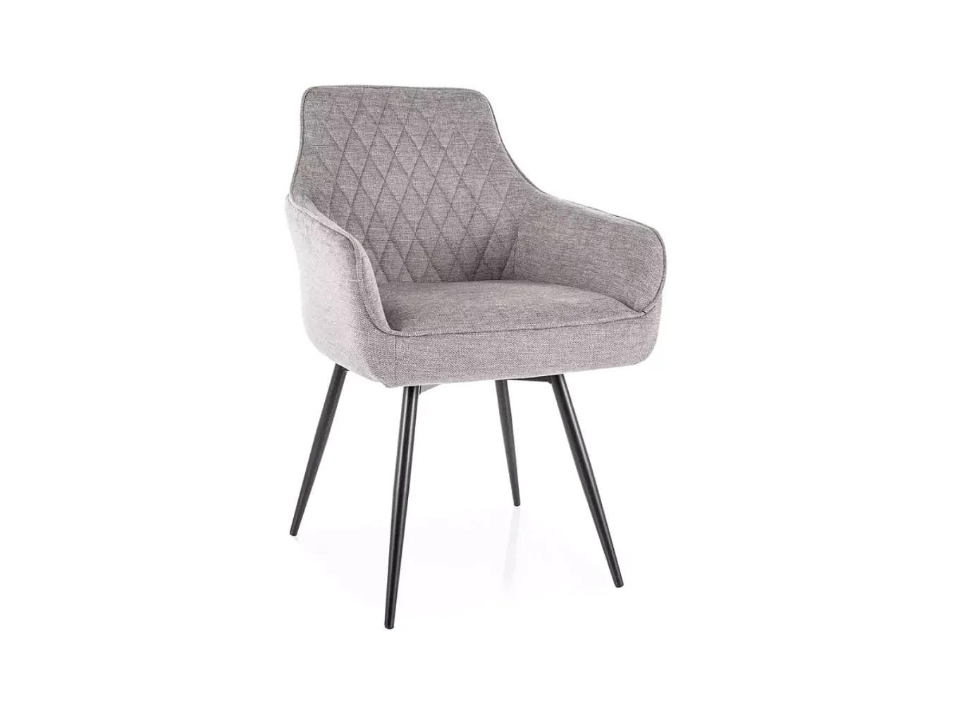 Chaise grise tissu pivotante avec retour automatique et ressorts LOTINDA