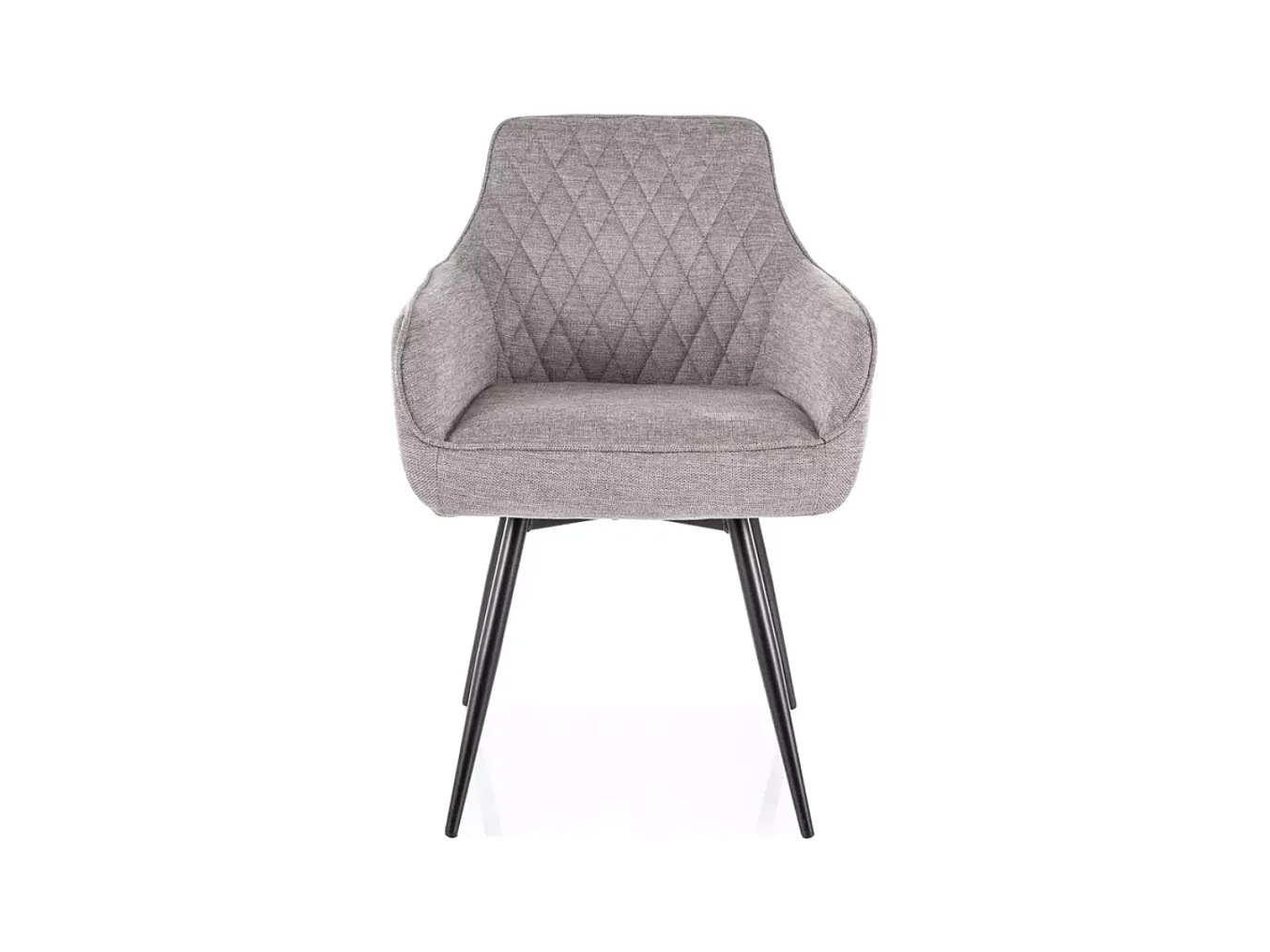 Chaise grise tissu pivotante avec retour automatique et ressorts LOTINDA