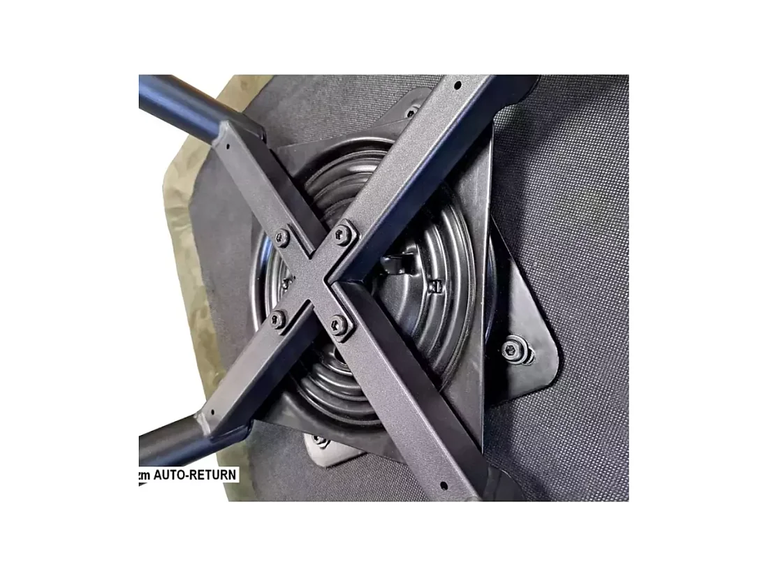 Chaise grise tissu pivotante avec retour automatique et ressorts LOTINDA