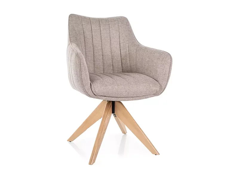 Chaise pivotante en tissu beige confortable et structure en bois SWOP 2