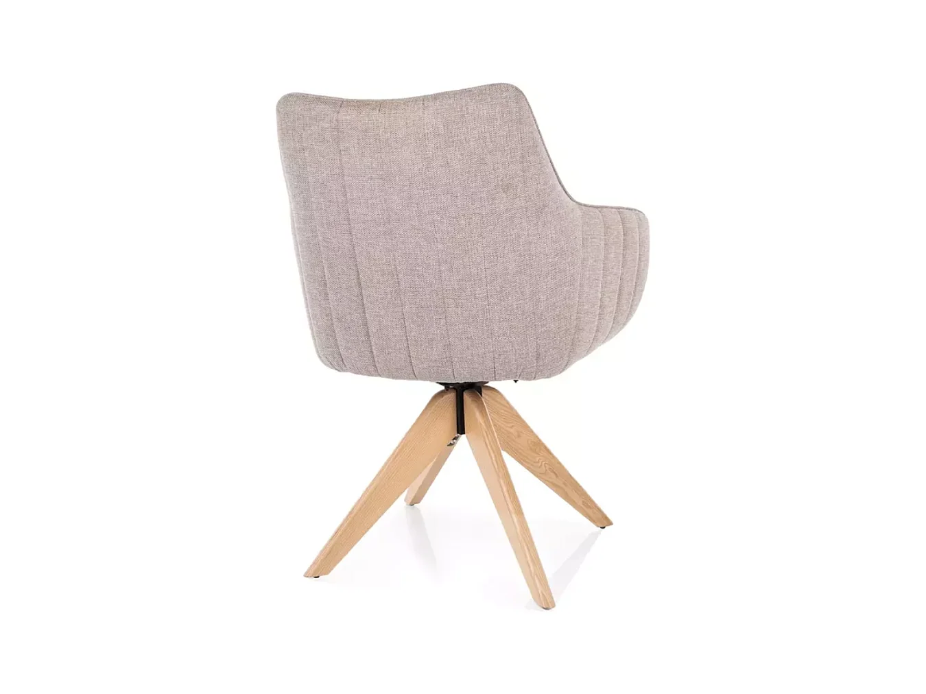 Chaise pivotante en tissu beige confortable et structure en bois SWOP 2