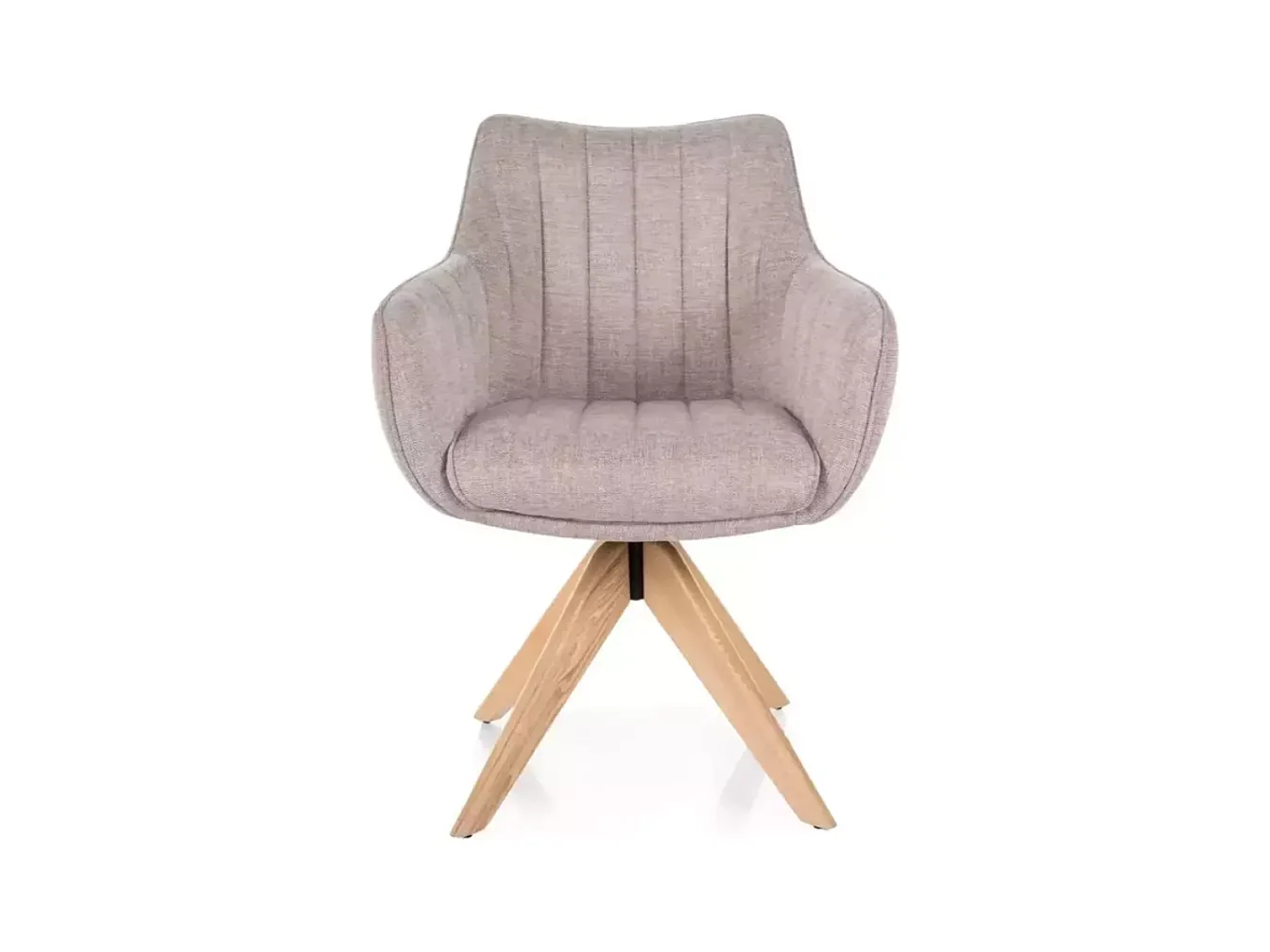 Chaise pivotante en tissu beige confortable et structure en bois SWOP 2