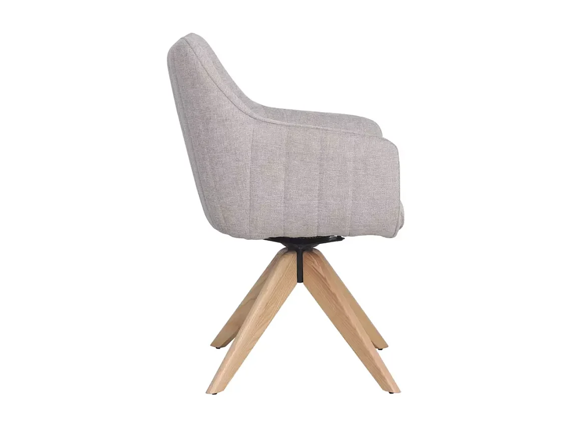 Chaise pivotante en tissu beige confortable et structure en bois SWOP 2