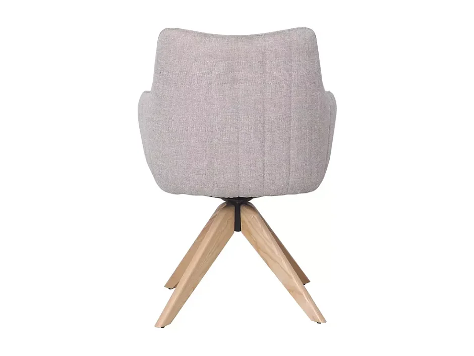Chaise pivotante en tissu beige confortable et structure en bois SWOP 2