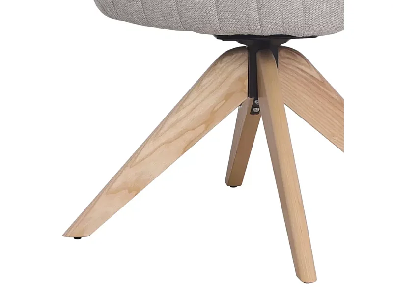 Chaise pivotante en tissu beige confortable et structure en bois SWOP 2