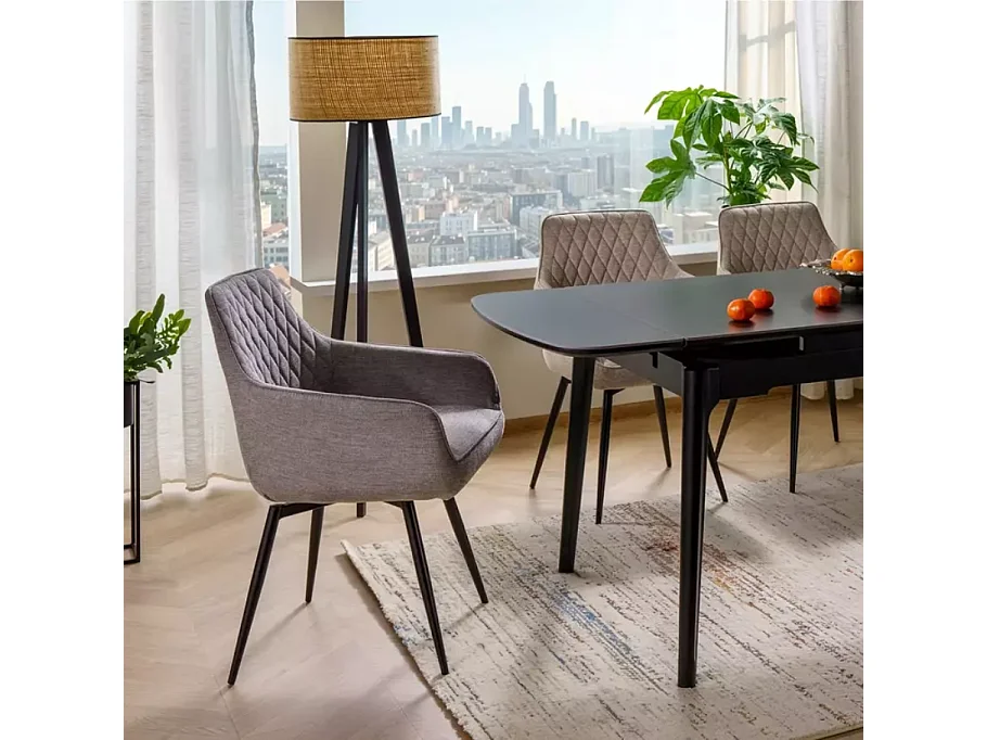 Chaise pivotante avec retour automatique beige, ressorts ensachés LOTINDA