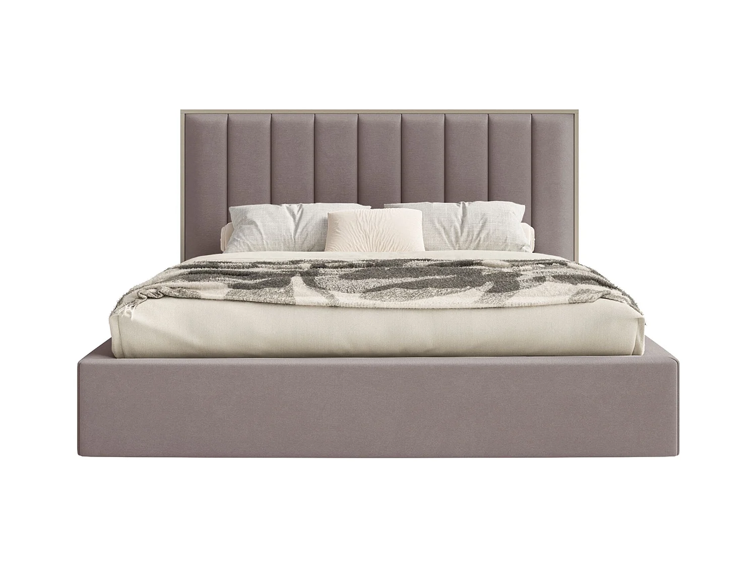 Polsterbett 180x200 mit Veloursbezug – Braun – TOGENTS