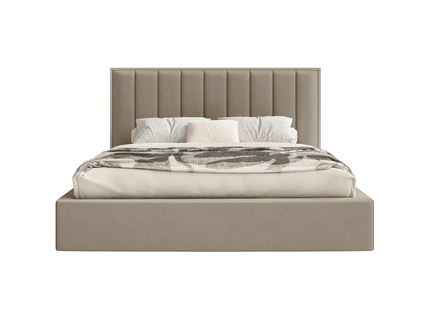 Gestoffeerd bed 140x200 - velours - bruin - TOGENTS