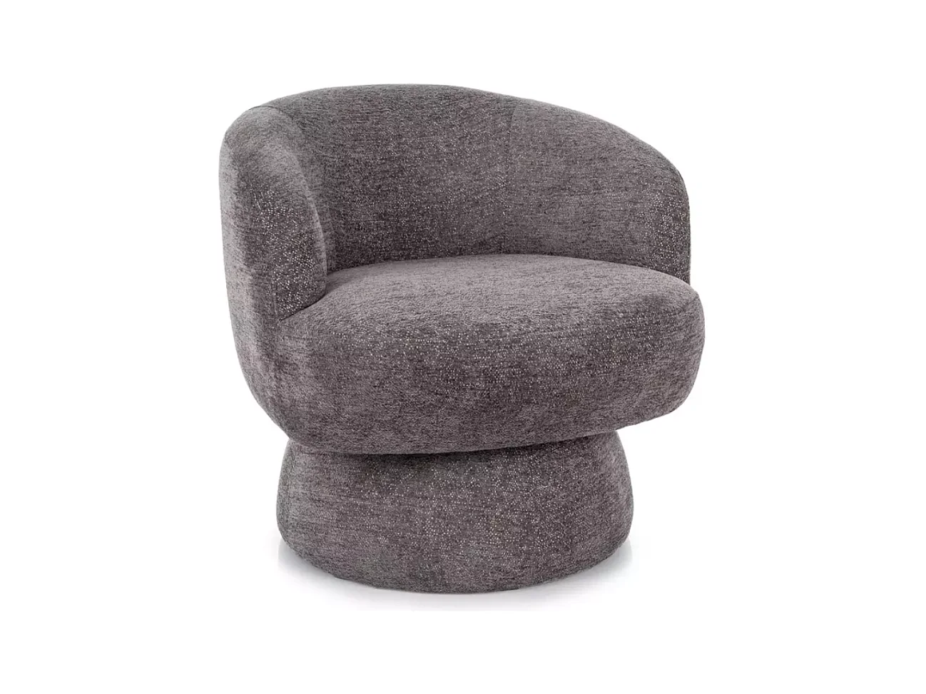 Fauteuil MIRA en tissu gris au look moderne et pivotant à 360°
