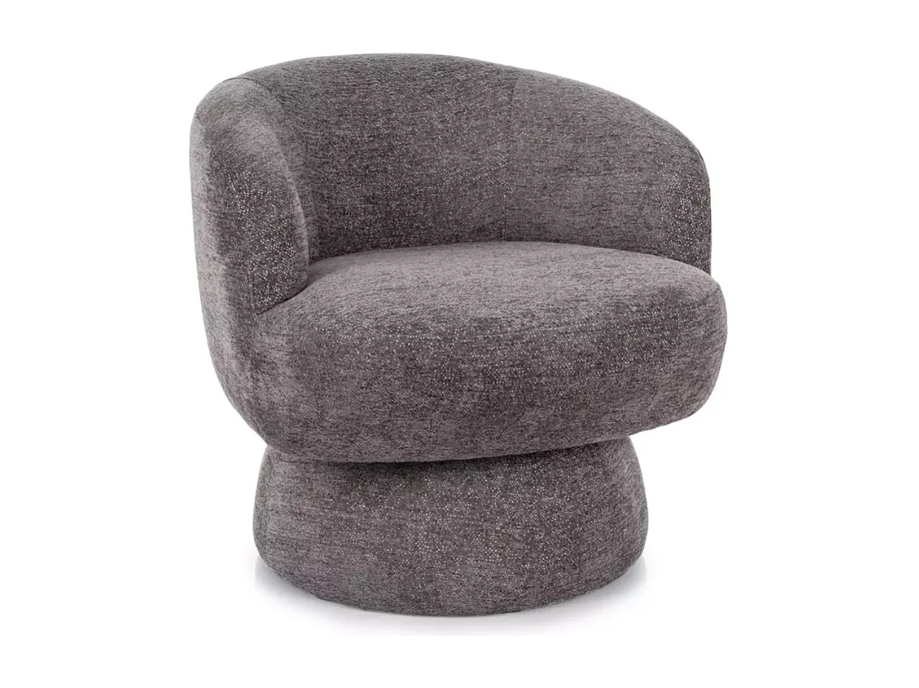 Fauteuil MIRA en tissu gris au look moderne et pivotant à 360°