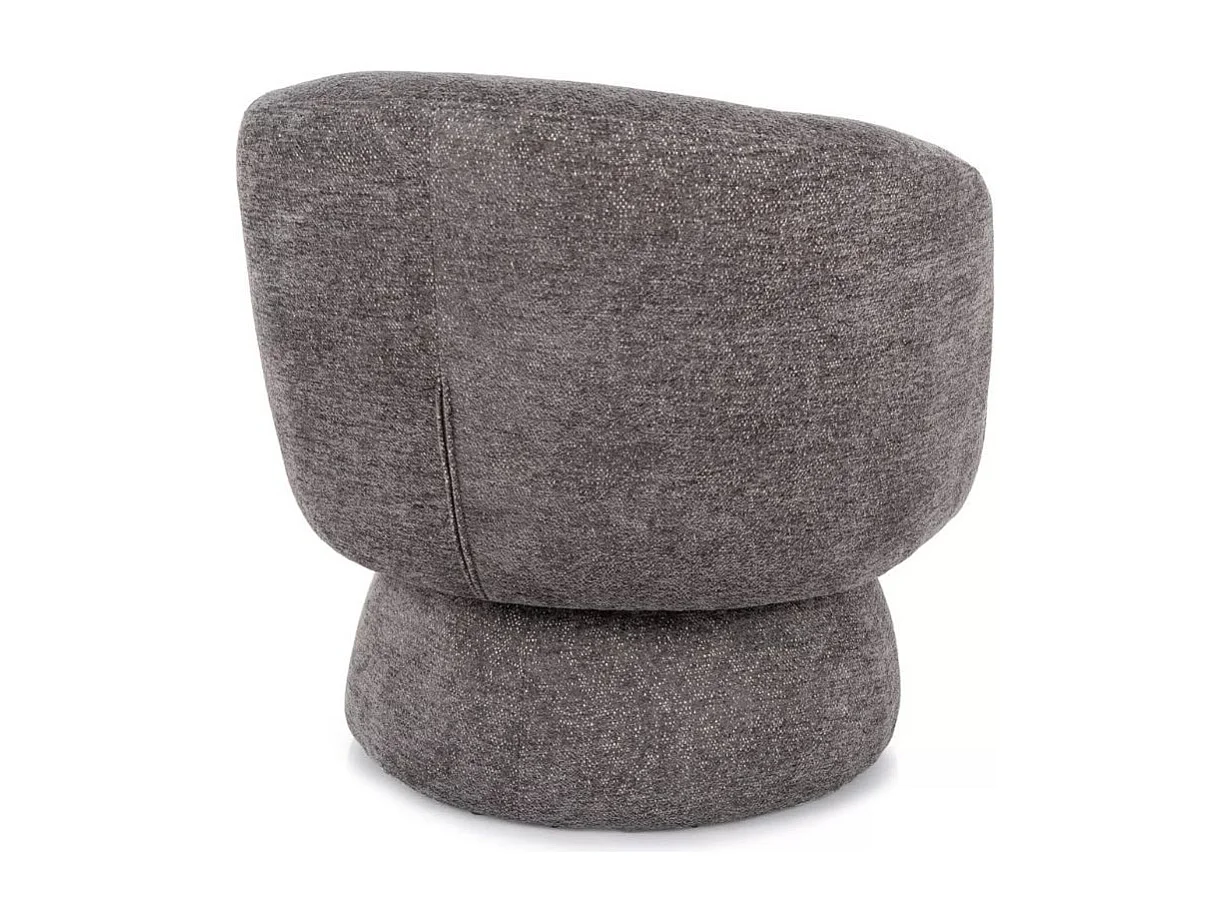 Fauteuil MIRA en tissu gris au look moderne et pivotant à 360°