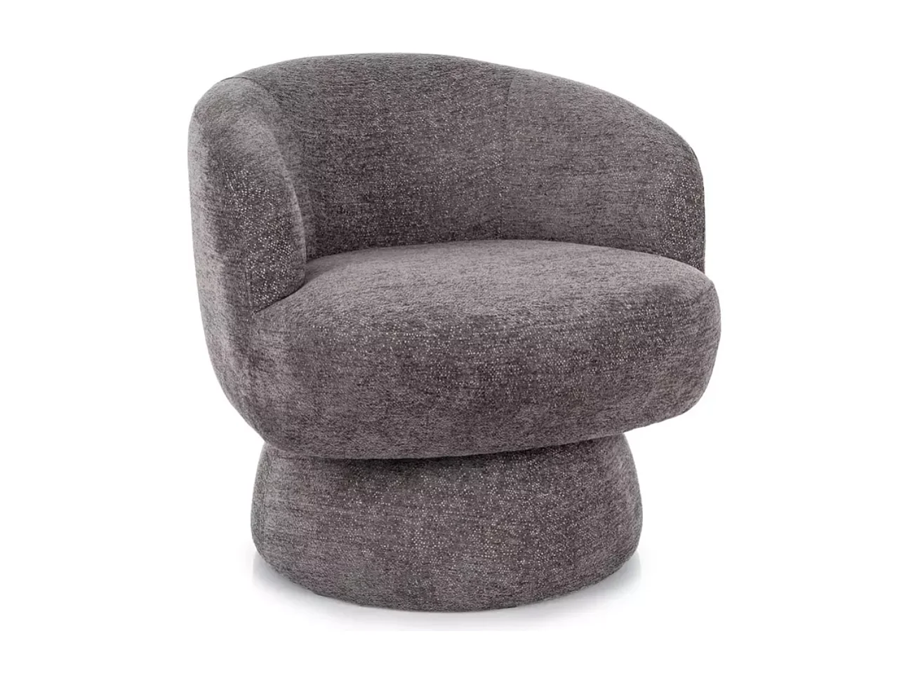 Fauteuil MIRA en tissu gris au look moderne et pivotant à 360°