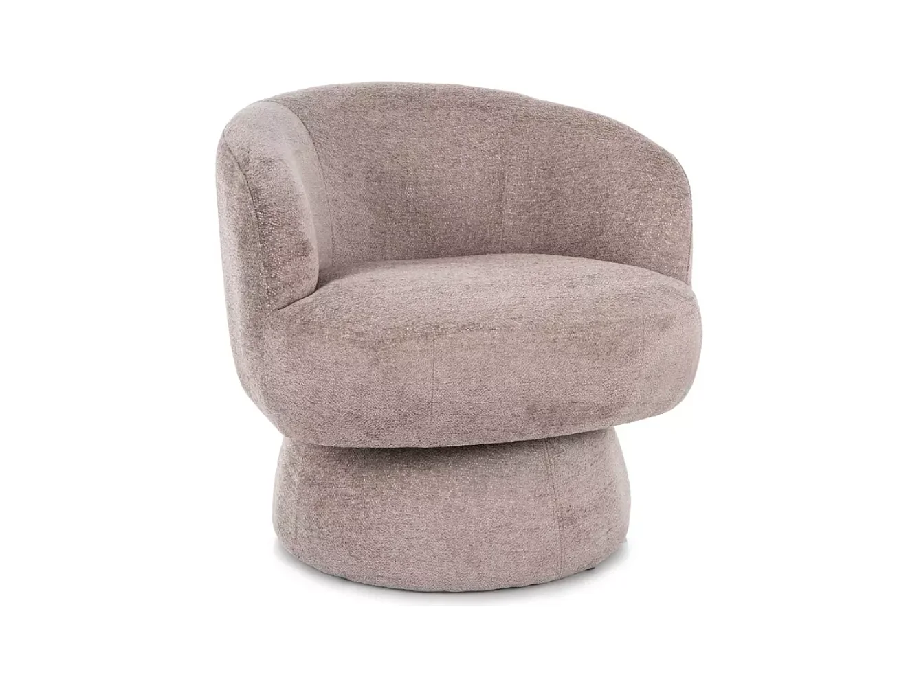 Fauteuil en tissu beige pivotant à 360° avec dossier arrondi MIRA