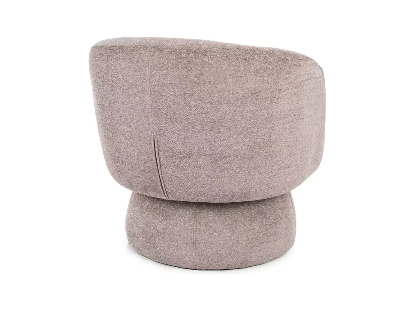 Fauteuil en tissu beige pivotant à 360° avec dossier arrondi MIRA