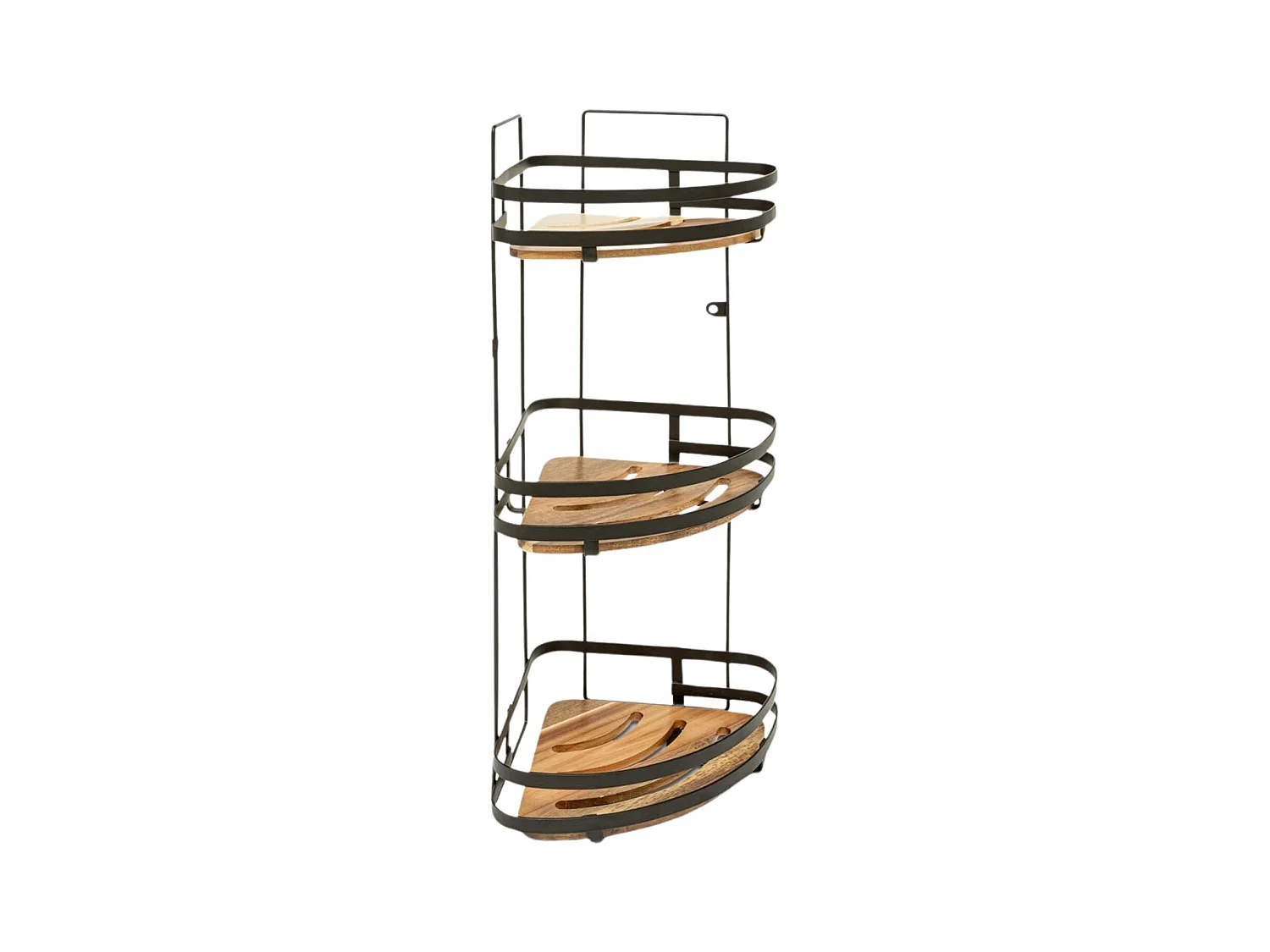 Étagère d'Angle de Douche 3 Niveaux "Blackacia" 55cm Noir