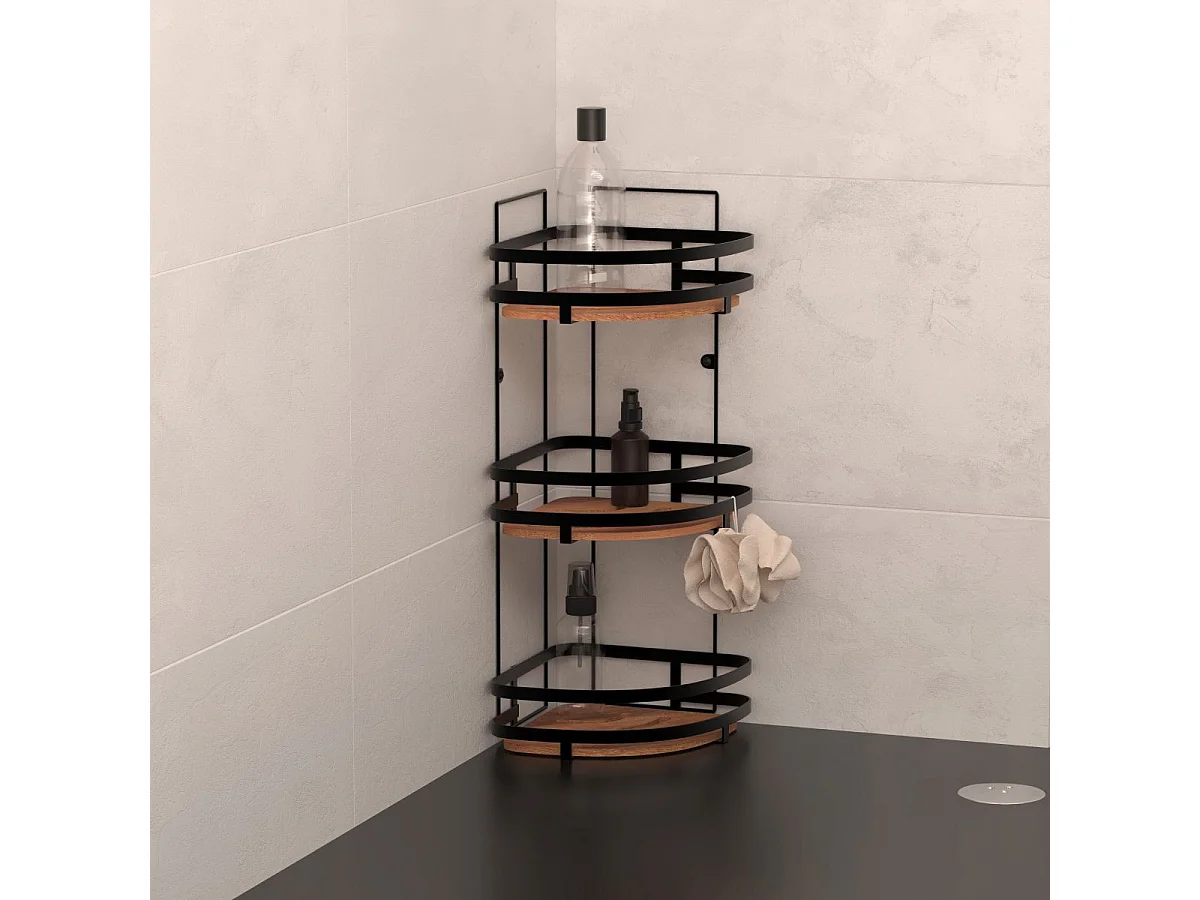 Estante de ducha de esquina 3 niveles estilo industrial