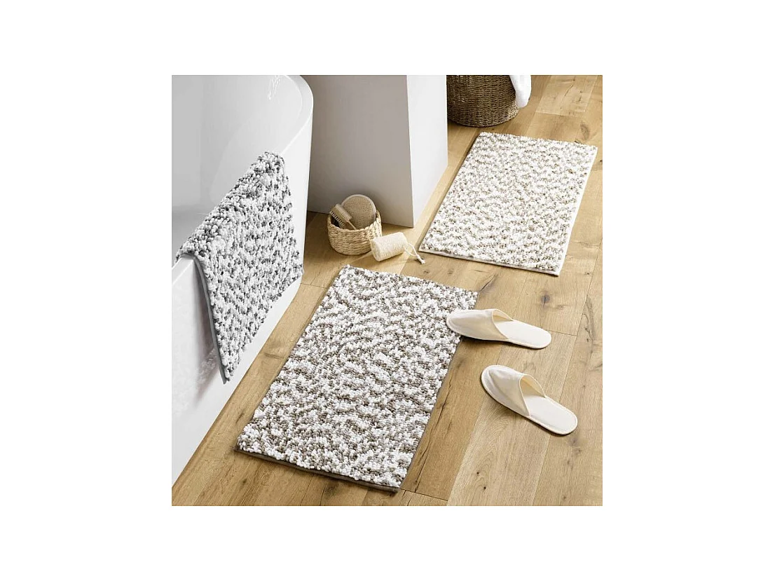 Tapis de Bain "Friza" 45x75cm Sable & Marron