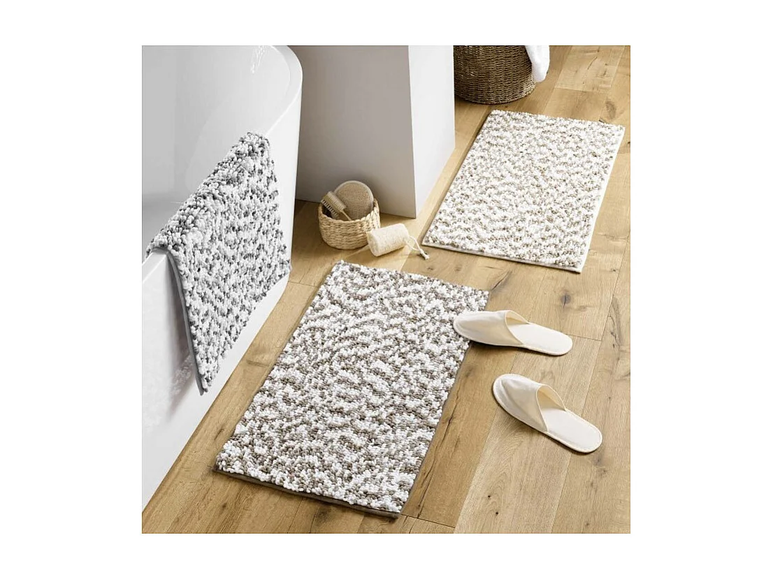 Tapis de Bain "Friza" 45x75cm Sable & Marron