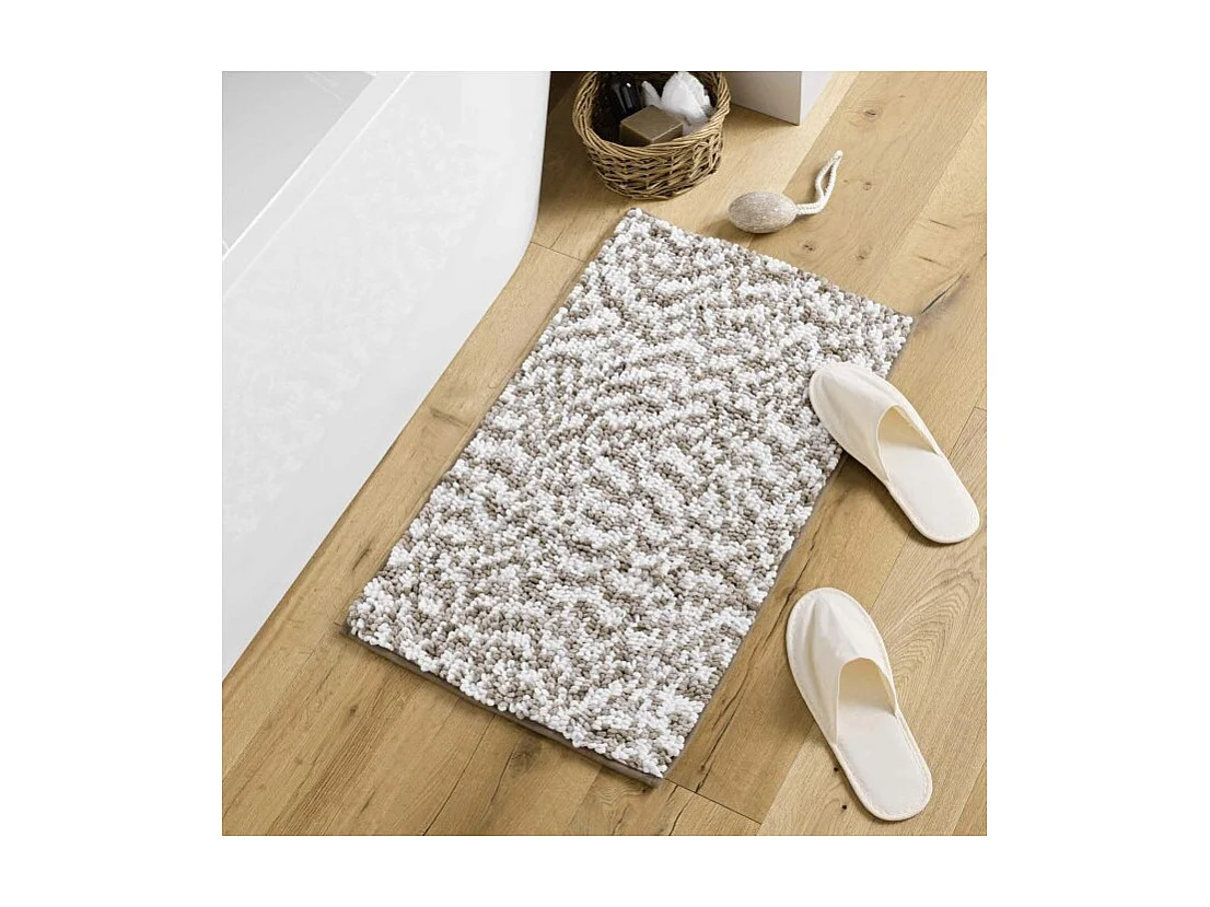 Tapis de Bain "Friza" 45x75cm Sable & Marron