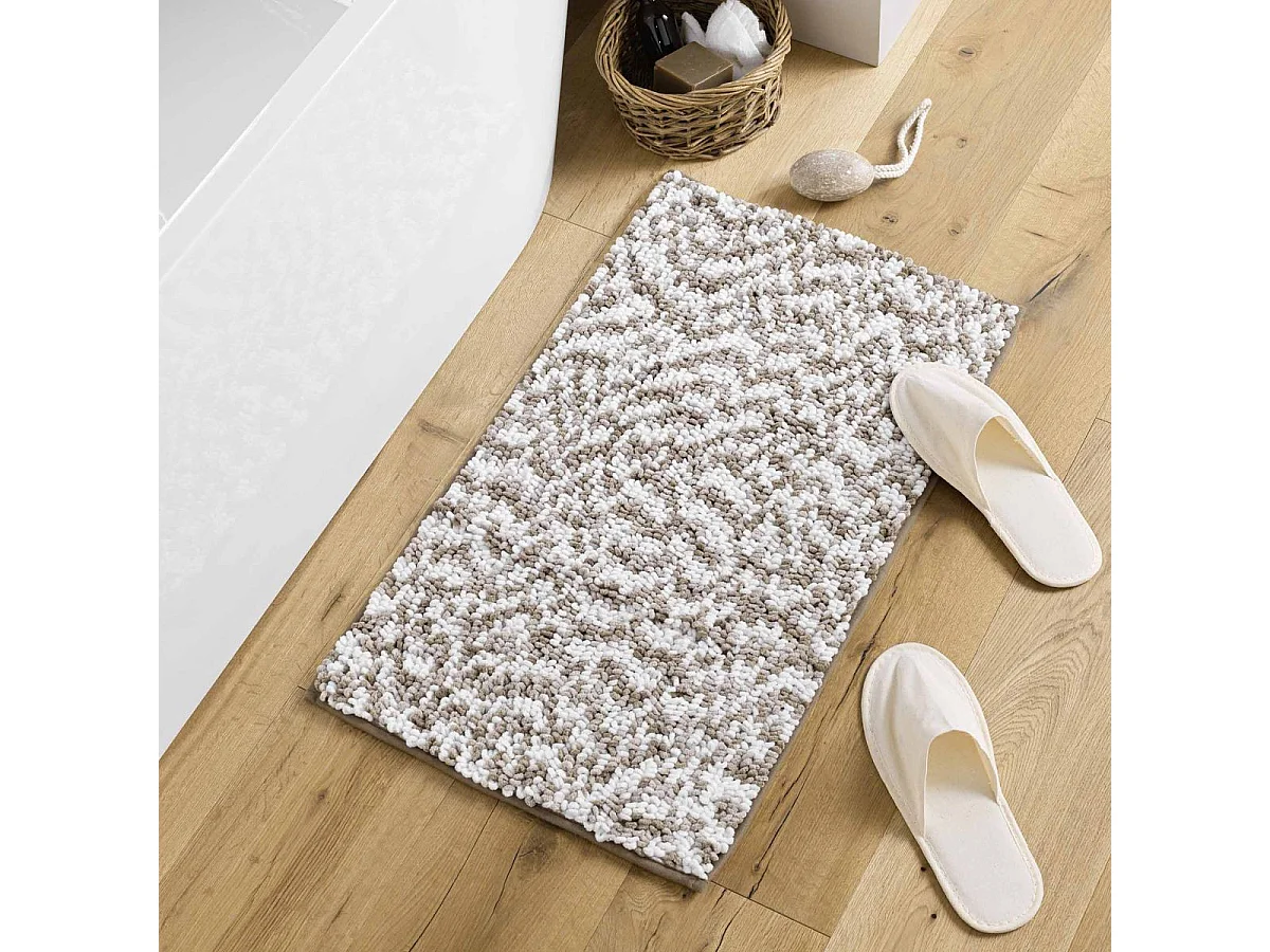 Tapis de Bain "Friza" 45x75cm Sable & Marron