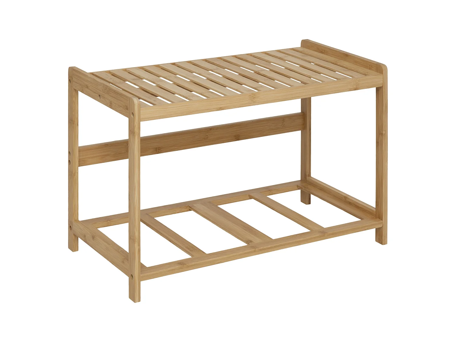 Banc 2 Paniers de Rangements en Bambou "Tidy" 66cm Naturel