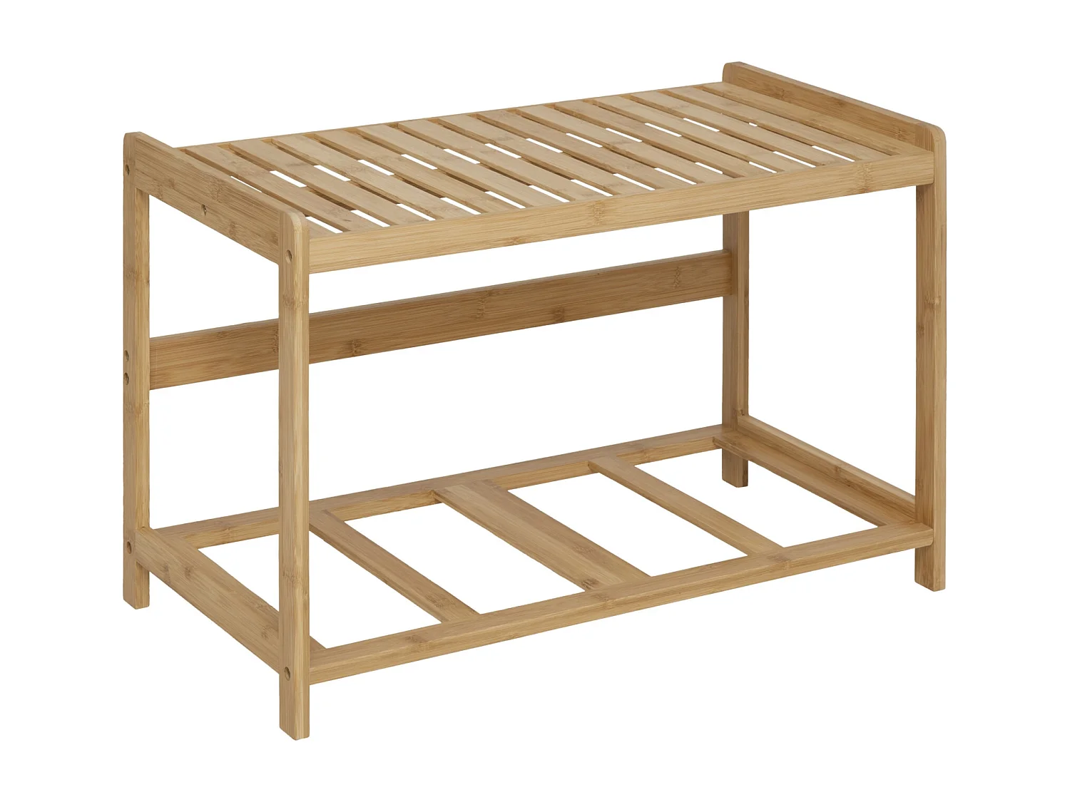 Banc 2 Paniers de Rangements en Bambou "Tidy" 66cm Naturel