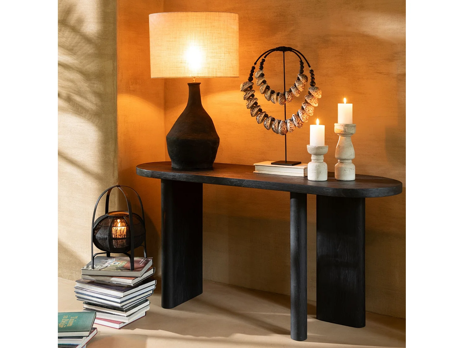 Console Design "Teck" 150cm Noir