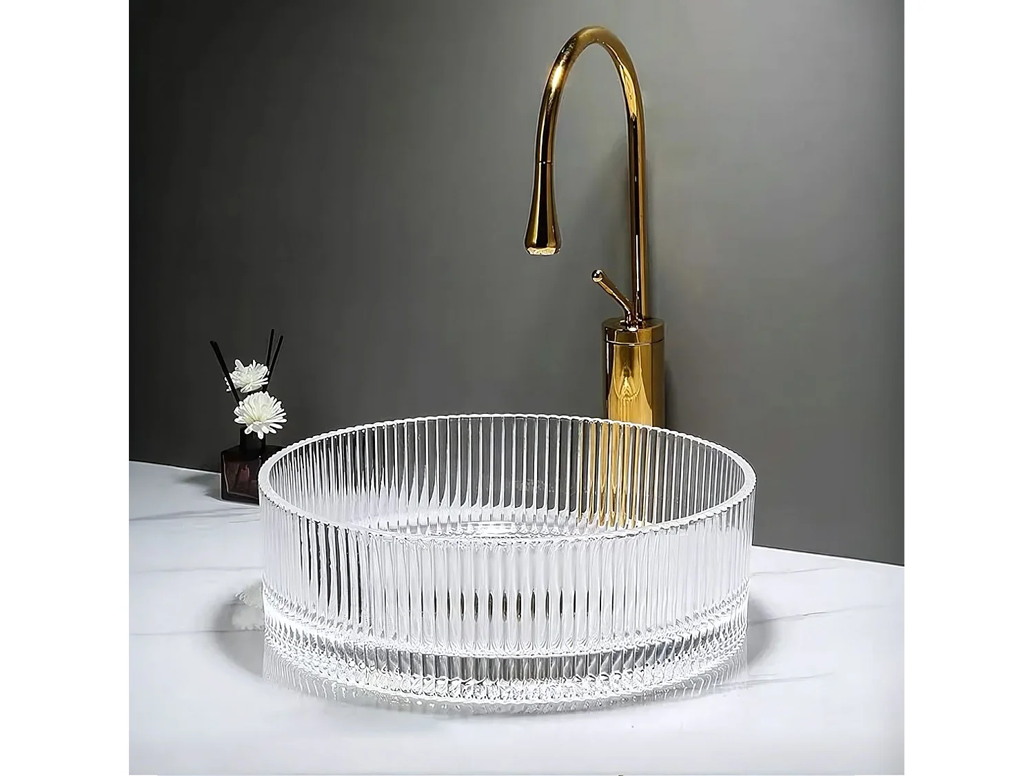 Lavabo Sobre Encimera Rea Ingrid 36 Transparent