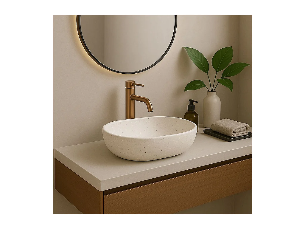 Vasque À Poser Rea Amelia Sandy Beige