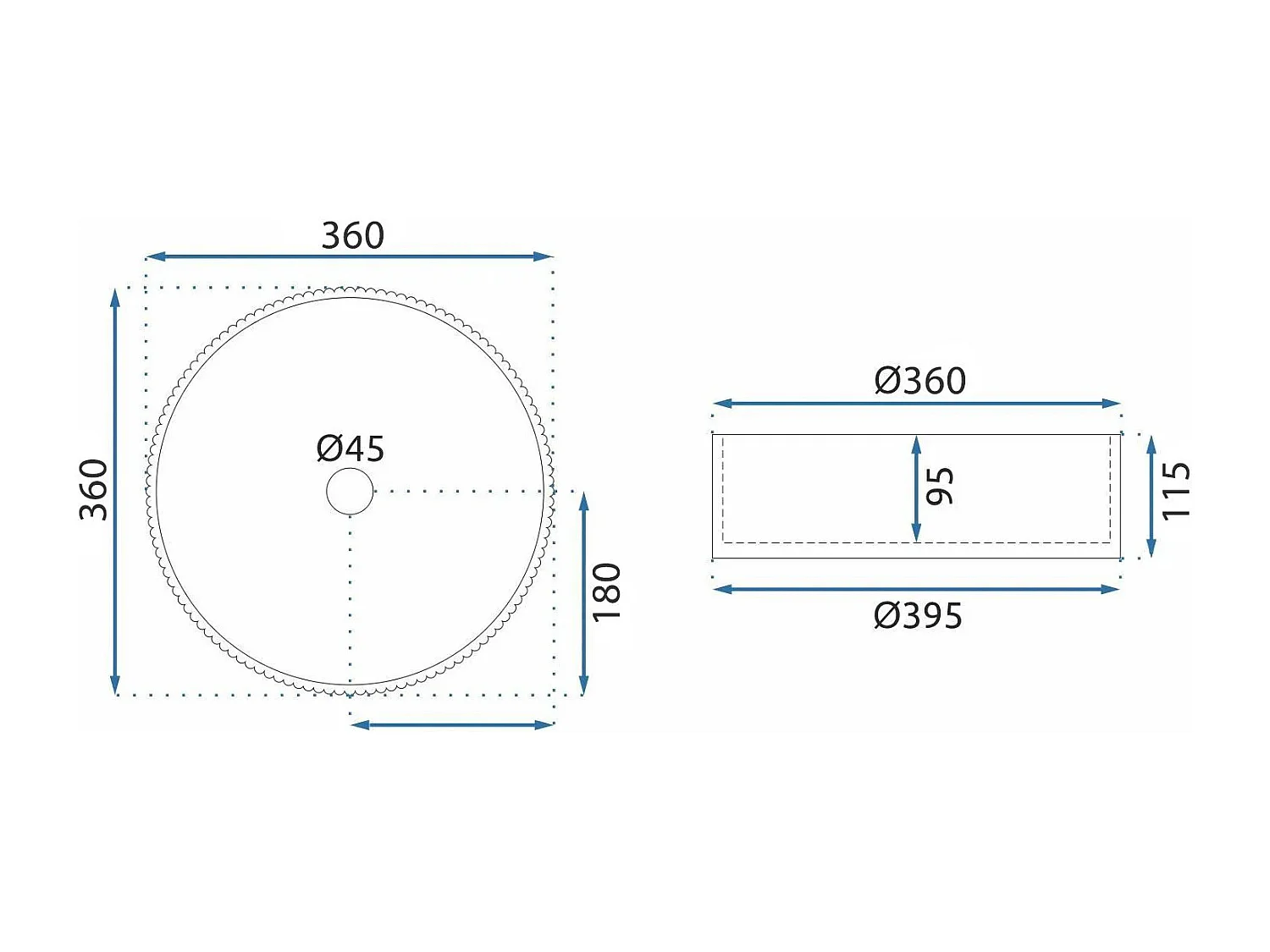 Vasque À Poser Rea Ingrid 36 Grey