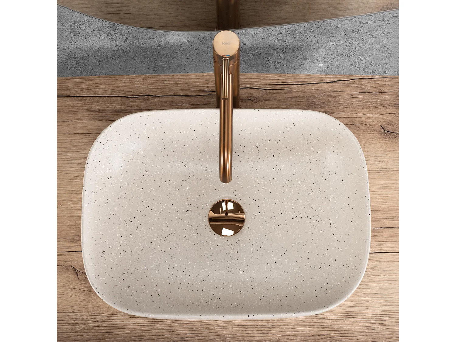 Lavabo Sobre Encimera Rea Belinda Sandy Beige