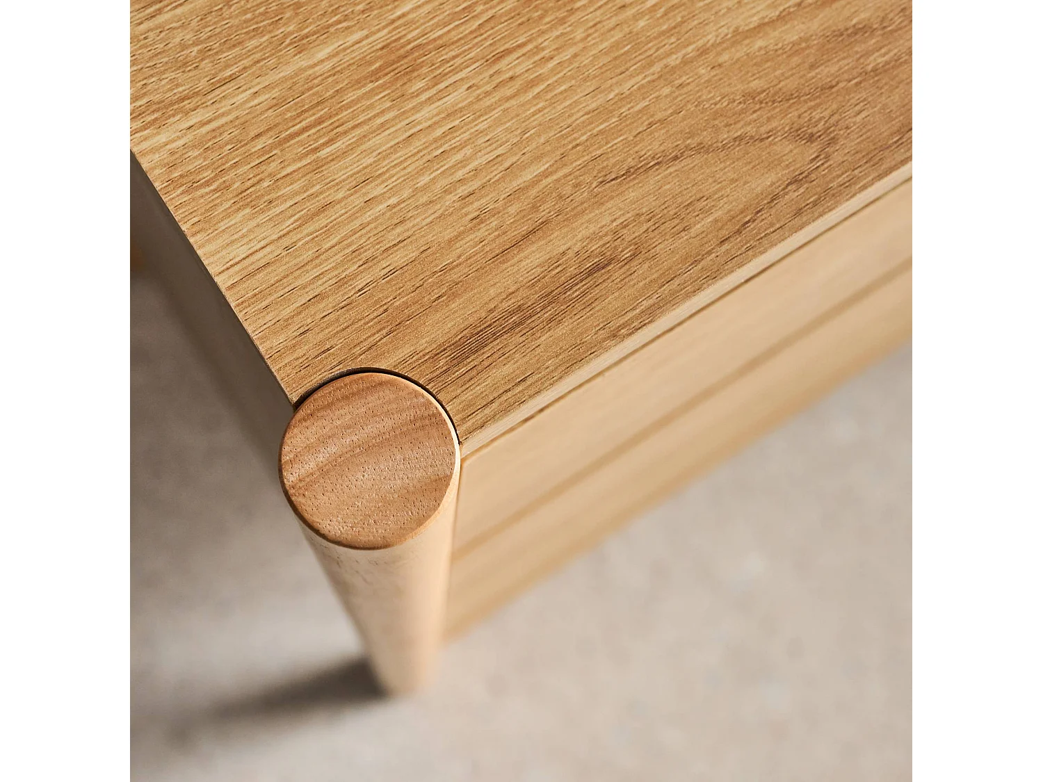 Commode décor bois 6 tiroirs 120cm naturel - 120 x 42 x 78.5 cm - Harmony