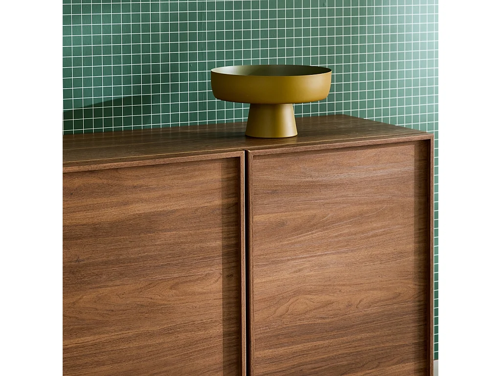 Aparador efecto madera 3 puertas, 160cm nogal