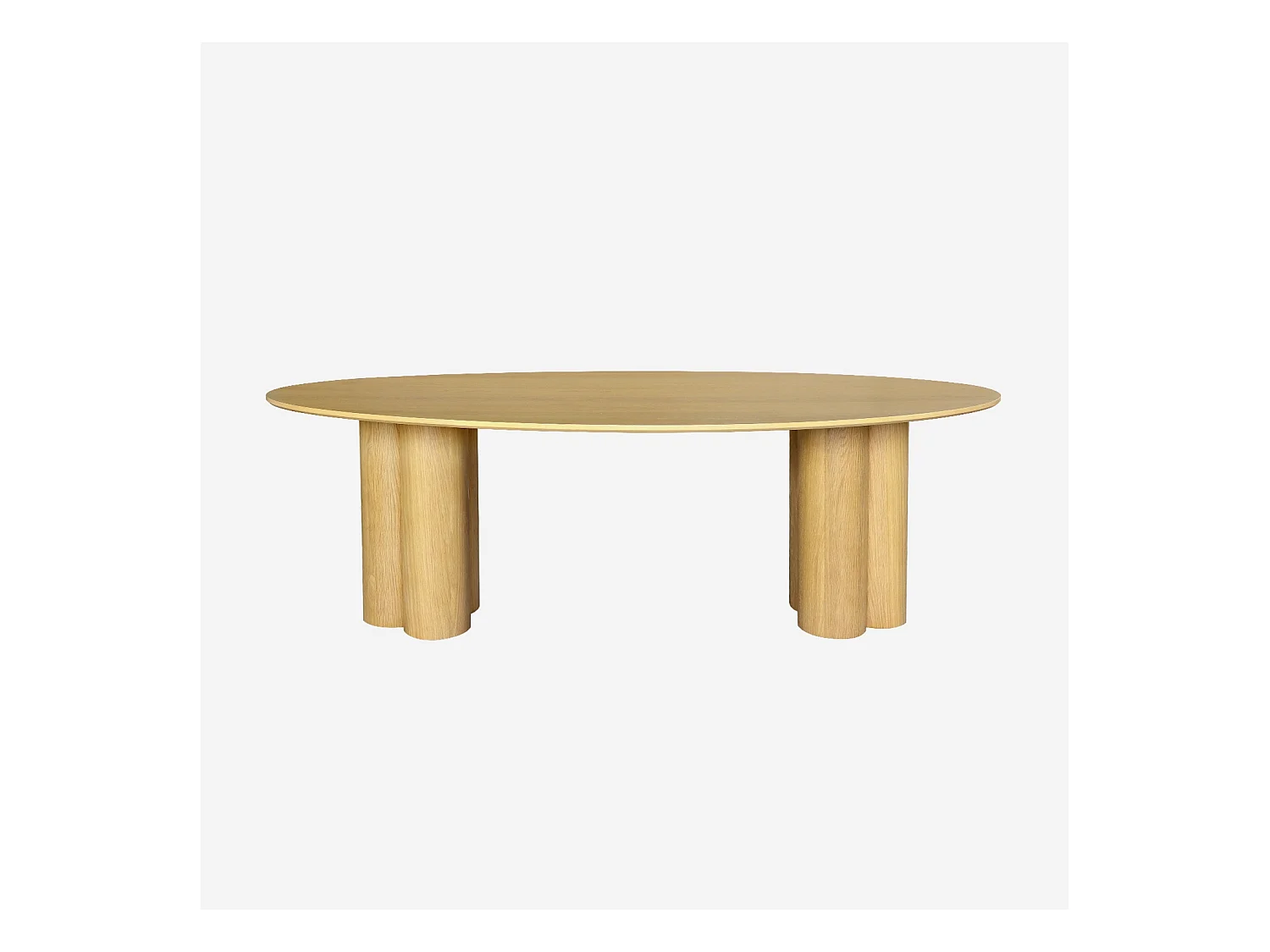 Tavolo da pranzo ovale in legno di hevea e impiallacciato rovere 8