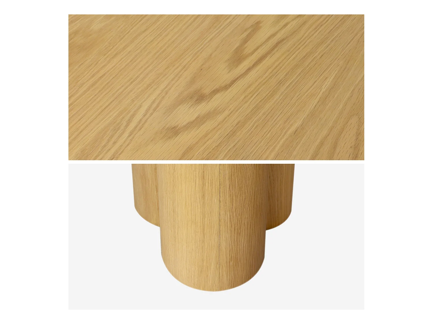 Tavolo da pranzo ovale in legno di hevea e impiallacciato rovere 8