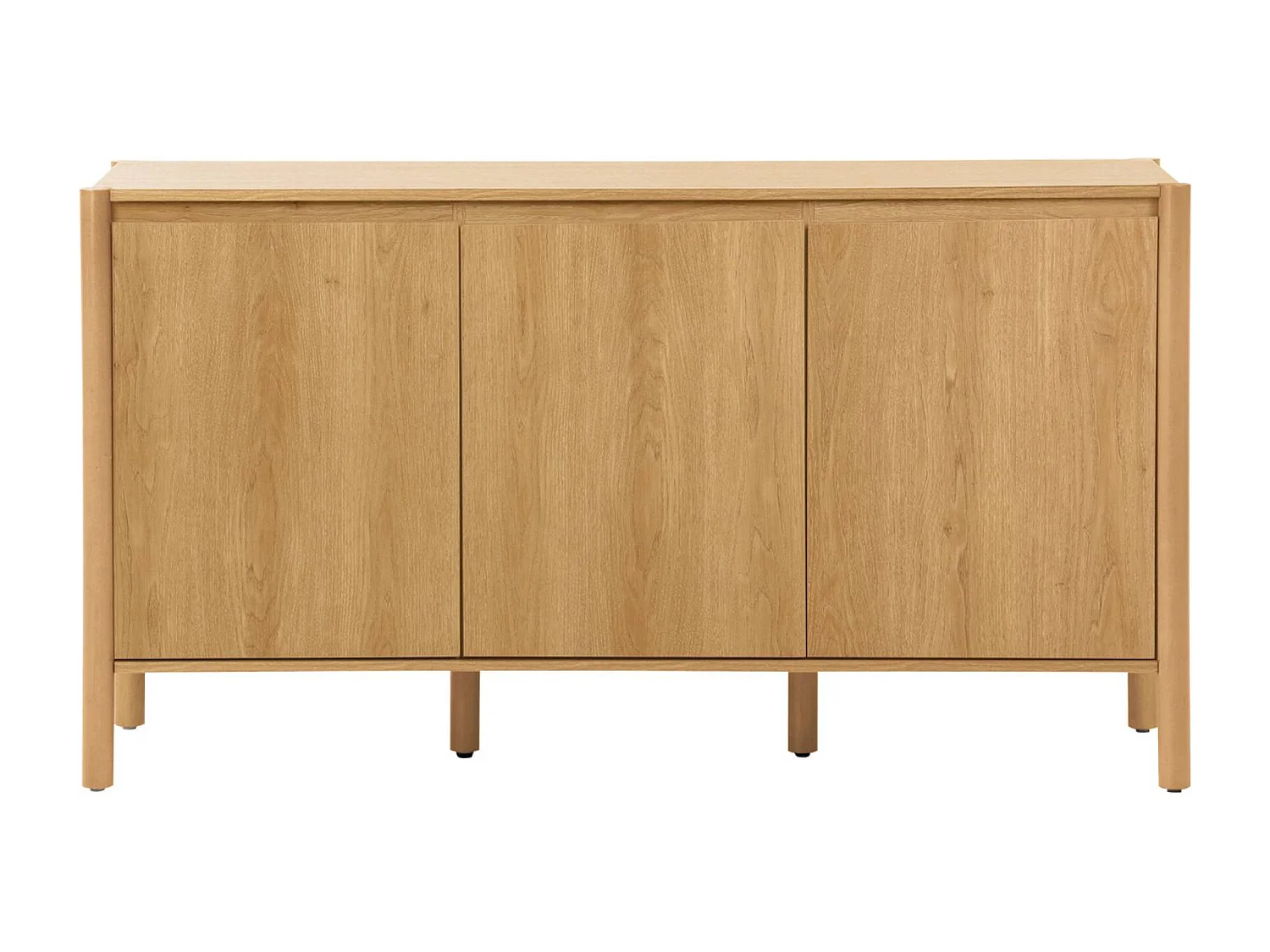 Credenza decorazione legno 3 ante 140cm, marrone naturale