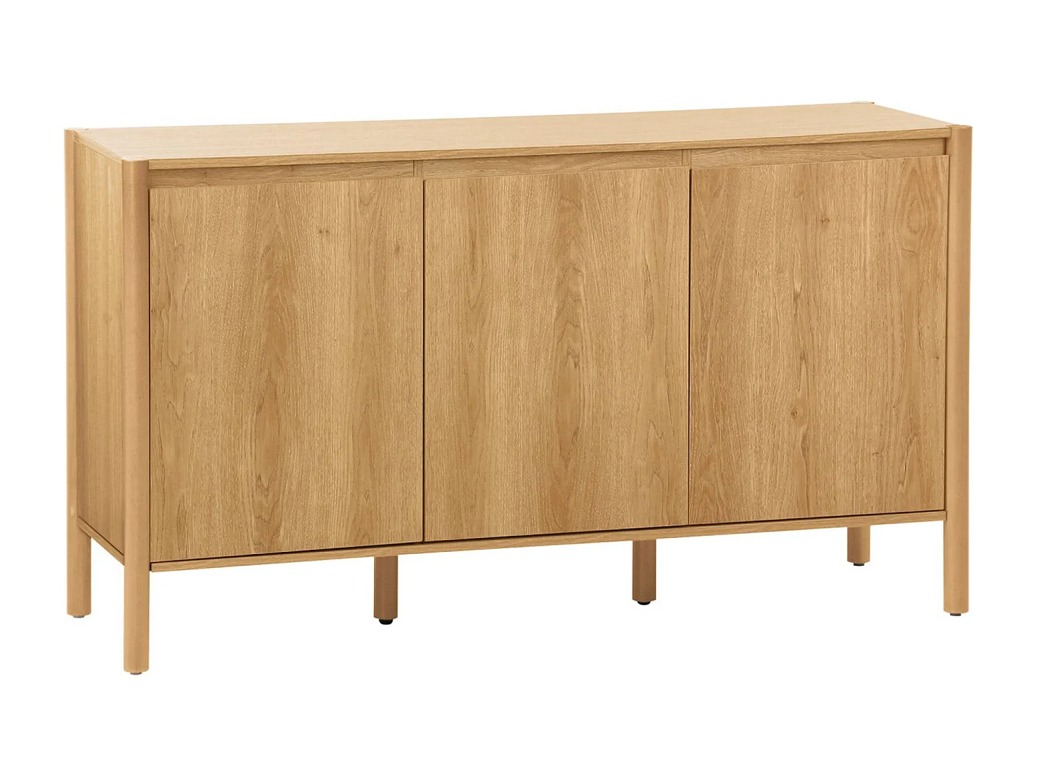 Buffet décor bois 3 portes naturel  - 140 x 42 x 78.5 cm - Harmony