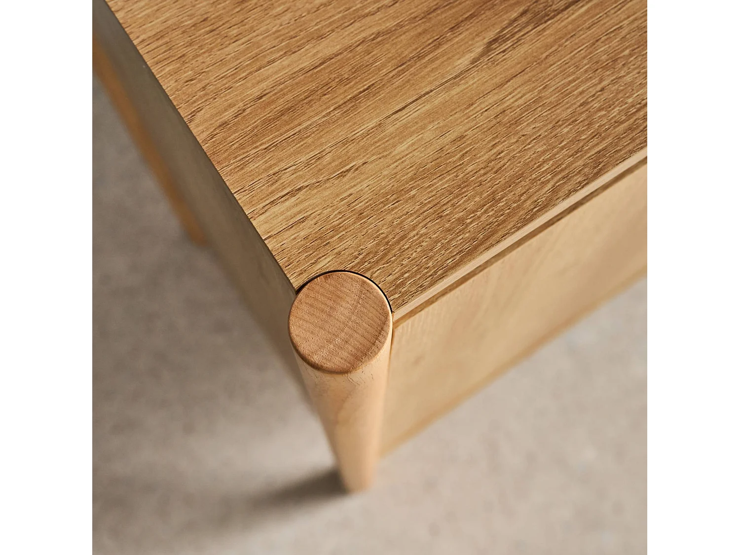 Buffet décor bois 3 portes naturel  - 140 x 42 x 78.5 cm - Harmony