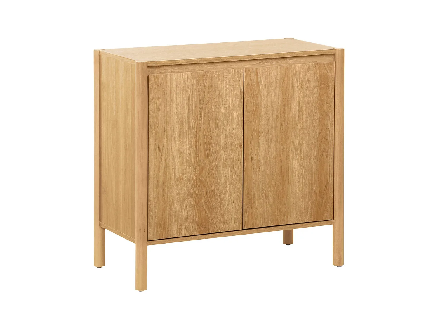 Credenza decorazione legno 2 ante 80cm, marrone naturale