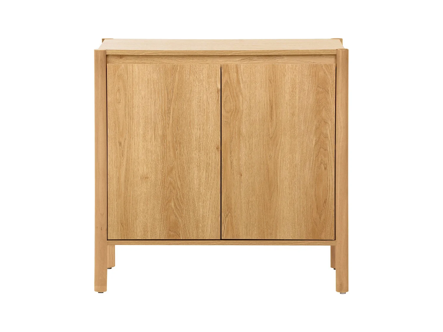Credenza decorazione legno 2 ante 80cm, marrone naturale