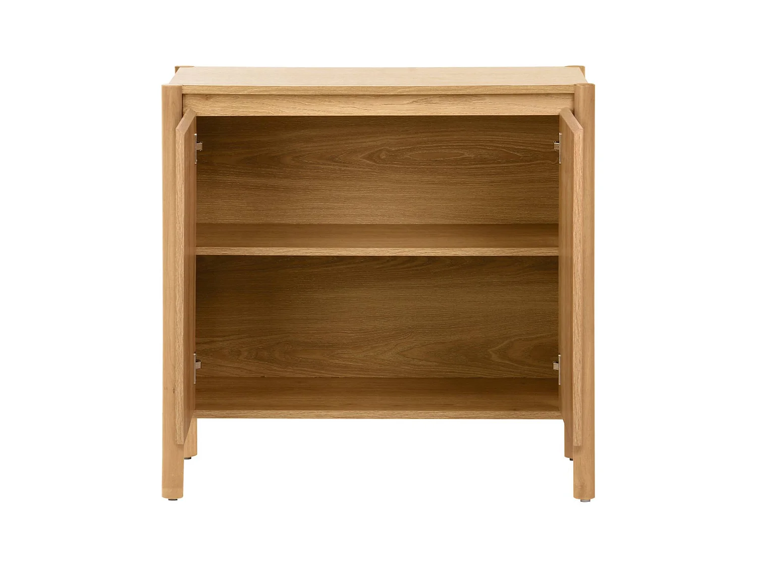 Credenza decorazione legno 2 ante 80cm, marrone naturale