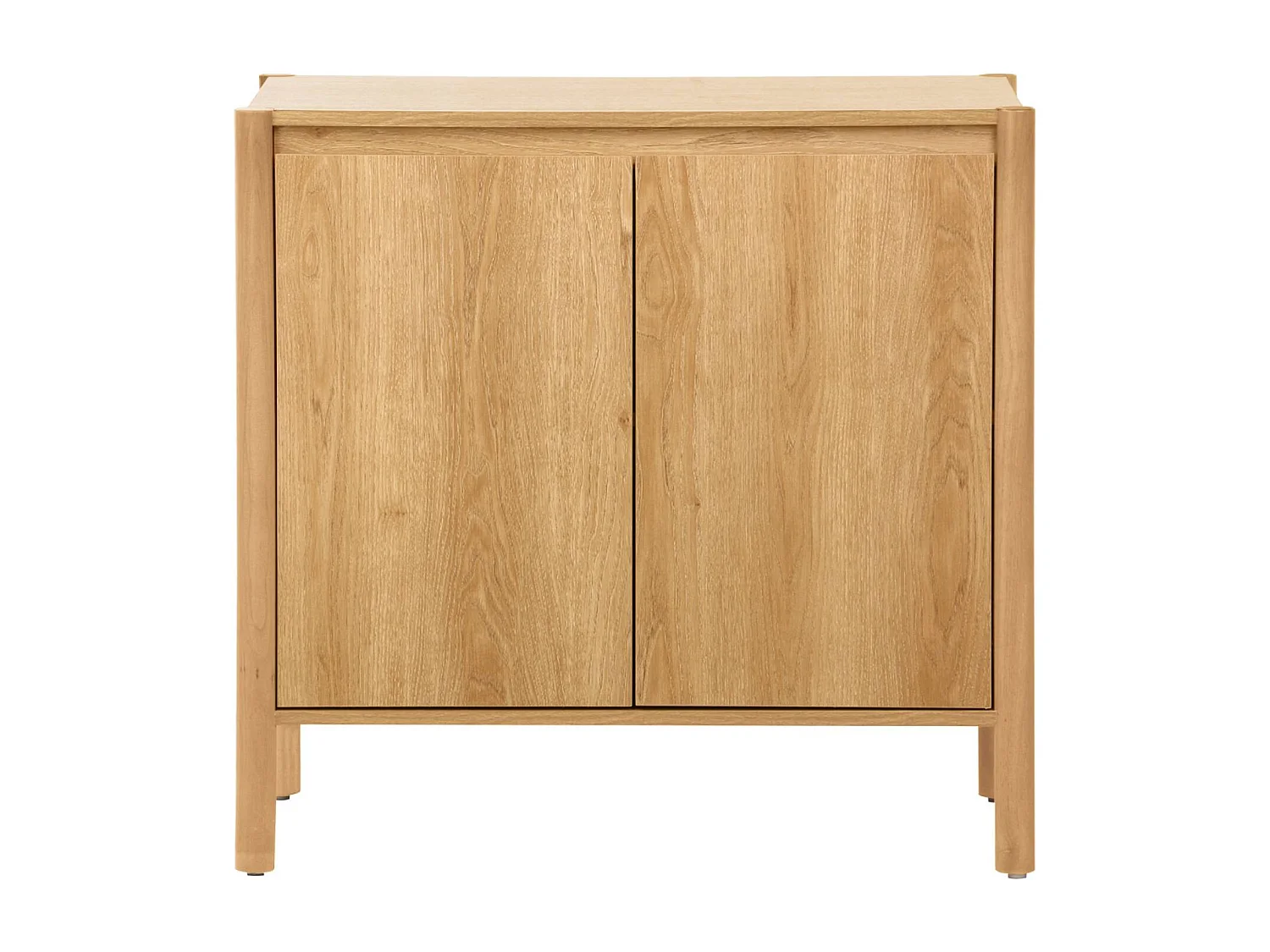 Credenza decorazione legno 2 ante 80cm, marrone naturale
