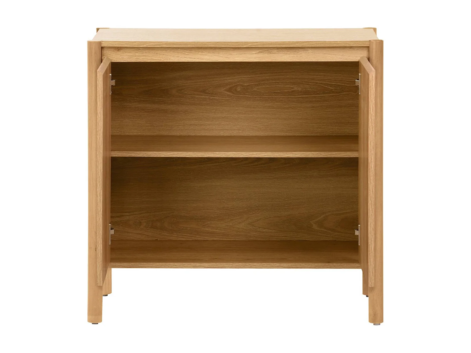 Credenza decorazione legno 2 ante 80cm, marrone naturale