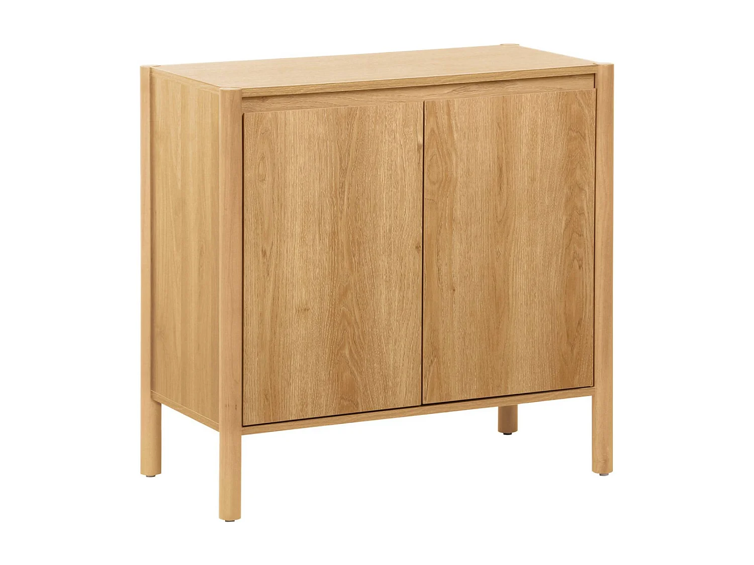 Buffet décor bois 2 portes naturel - 80 x 42 x 78.5 cm - Harmony